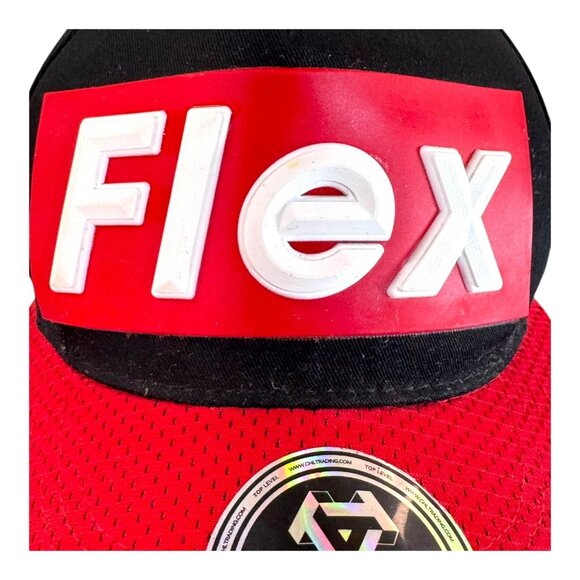 Top Level FLEX Snapback Hat Black & Red 100% Cotton One Size Fits All - Picture 8 of 10